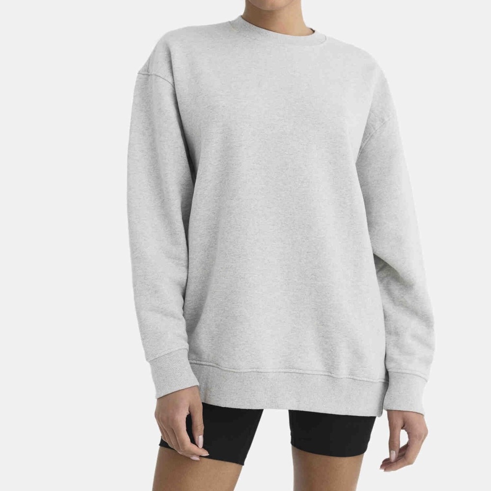 MATE the Label Organic Fleece Oversized Sweatshirt Heather Grey